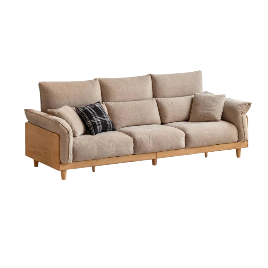 Oak Solid Wood high-back sofa
