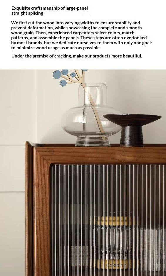 Ash Solid Wood Narrow Side Cabinet.