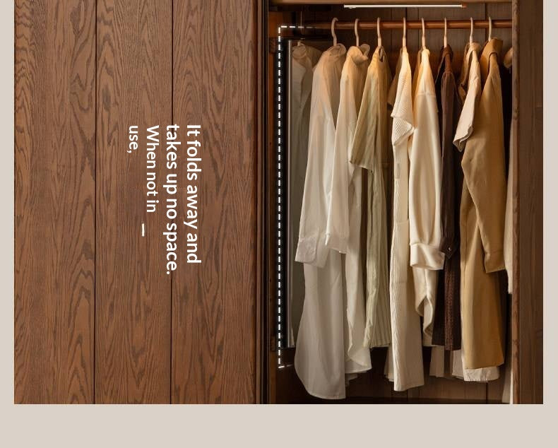 Oak Solid Wood, Solid RubberWood Modern Style Wardrobe