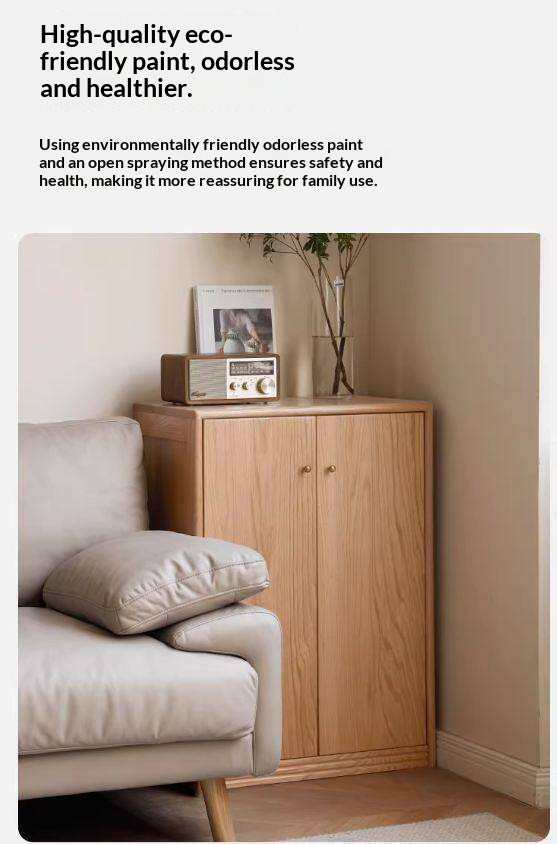 Oak Solid Wood Floor-To-Ceiling Combination Bookshelf, Glass Bookcase
