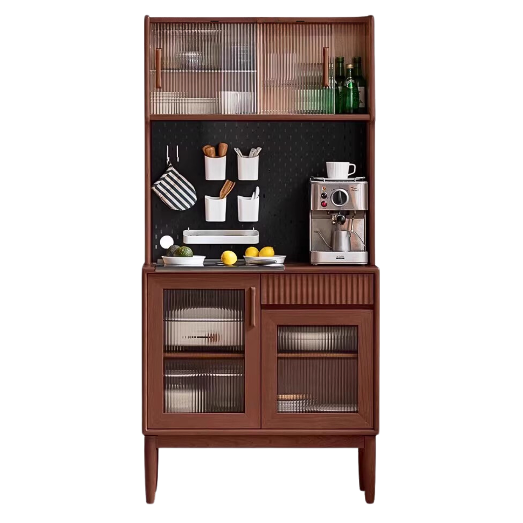 Cherry, Oak, Black Walnut Solid Wood Retro Dining Sideboard