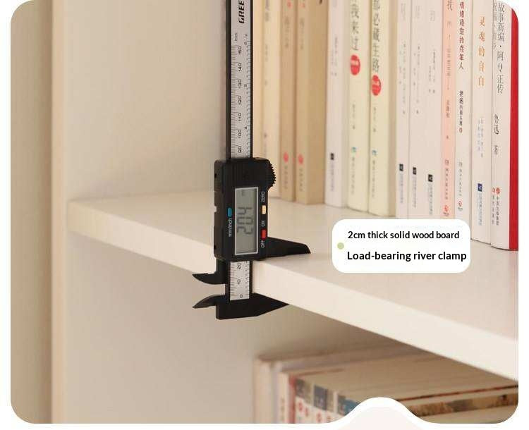 Solid Rubberwood Bookshelf Wall-To-Ceiling Shelf White Cream Style