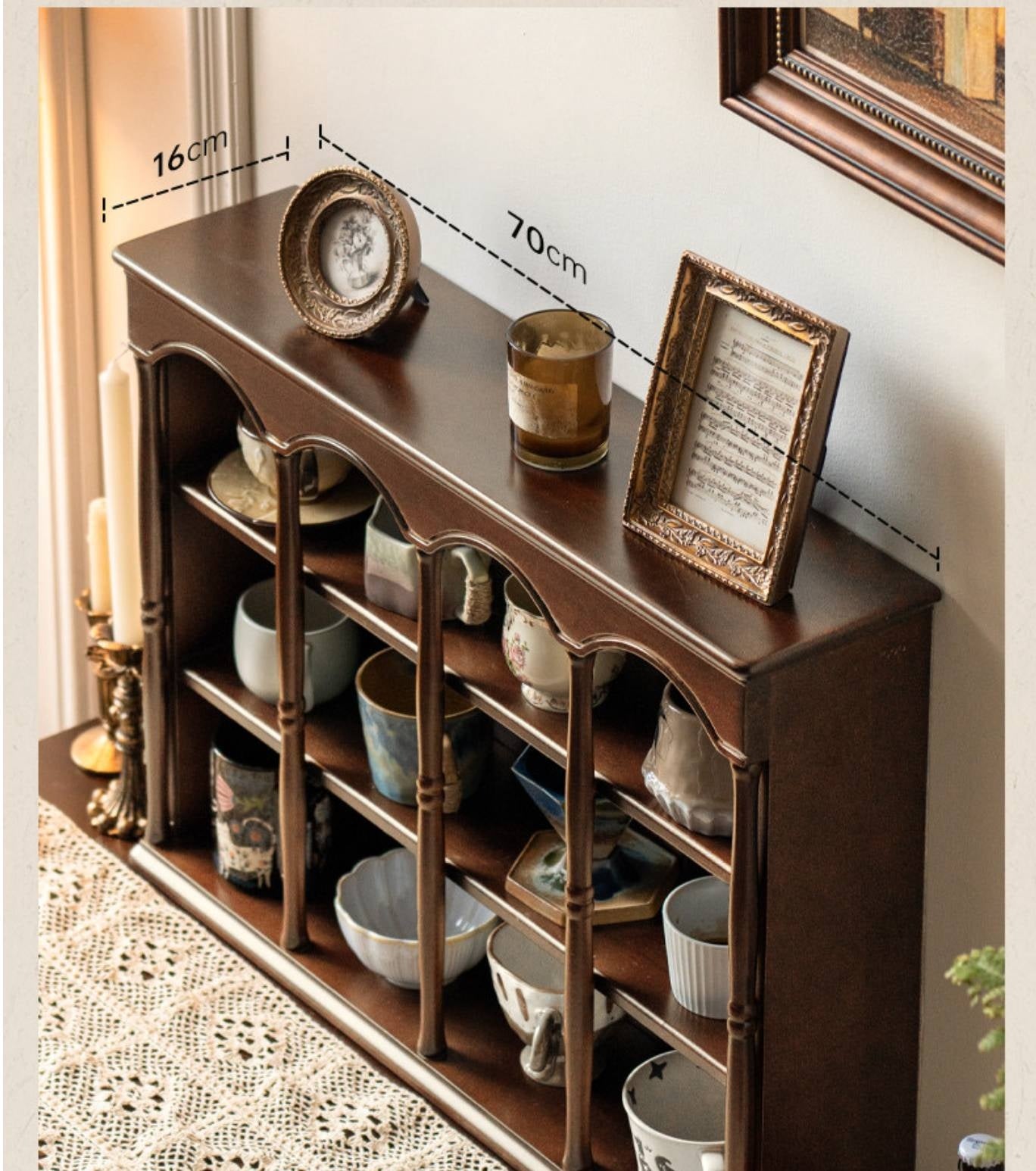 Poplar Solid Wood American Retro dish rack storage cup holder