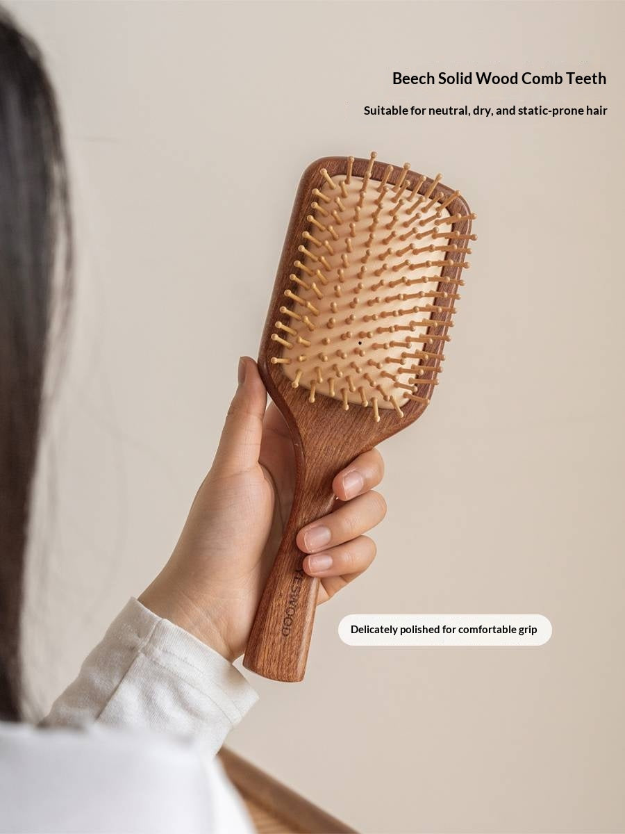 Nordic Beech Solid Wood Hair Care Cushion Comb