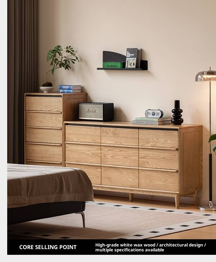 Ash Solid Wood Modern Drawer Cabinet