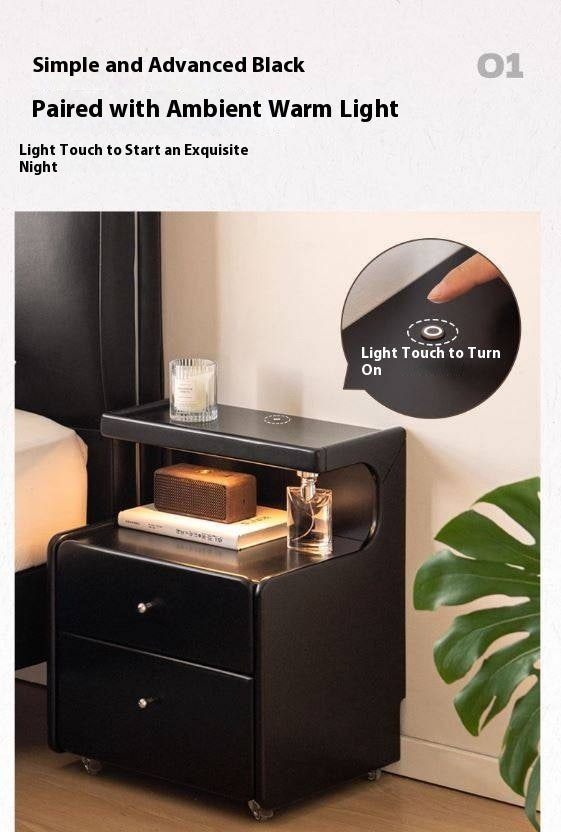 Solid RubberWood Multi Functional Nightstand.