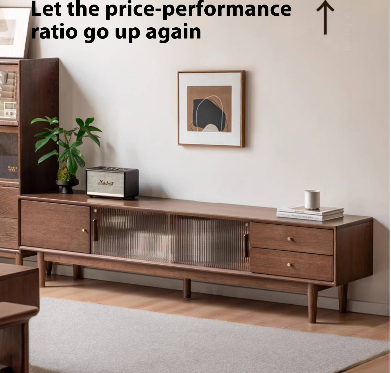 Teak Solid Wood Modern TV Stand