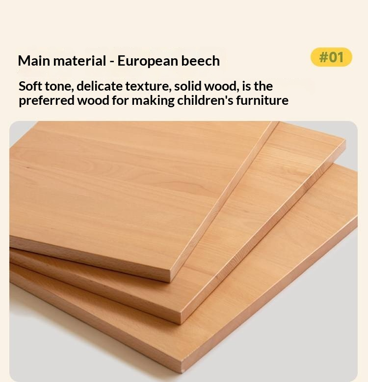 Beech Solid Wood L-Shaped Bunk Bed with Bookshelf Headboard and Detachable Guardrail