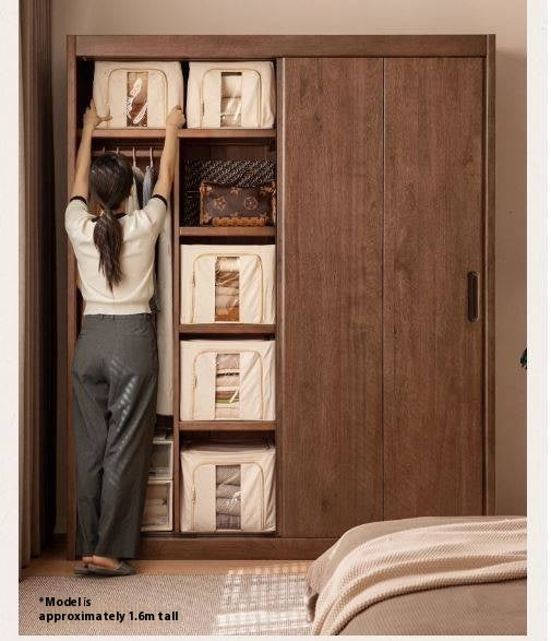 Golden Sandalwood Solid Wood Wardrobe