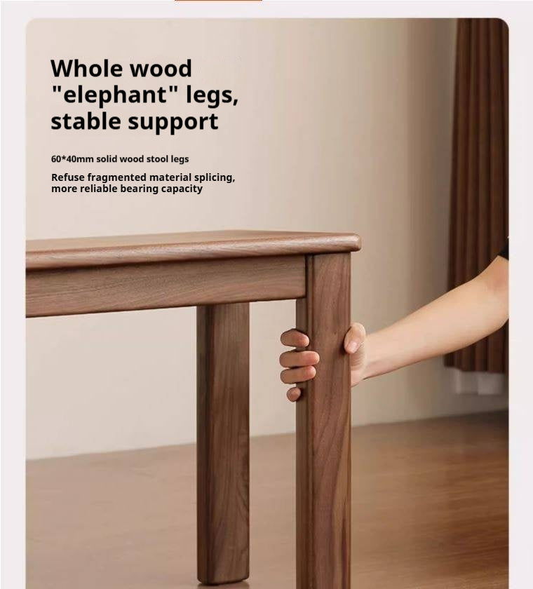 Black Walnut, Oak, Sandalwood, Ash, Solid Rubberwood Nordic Long Bench