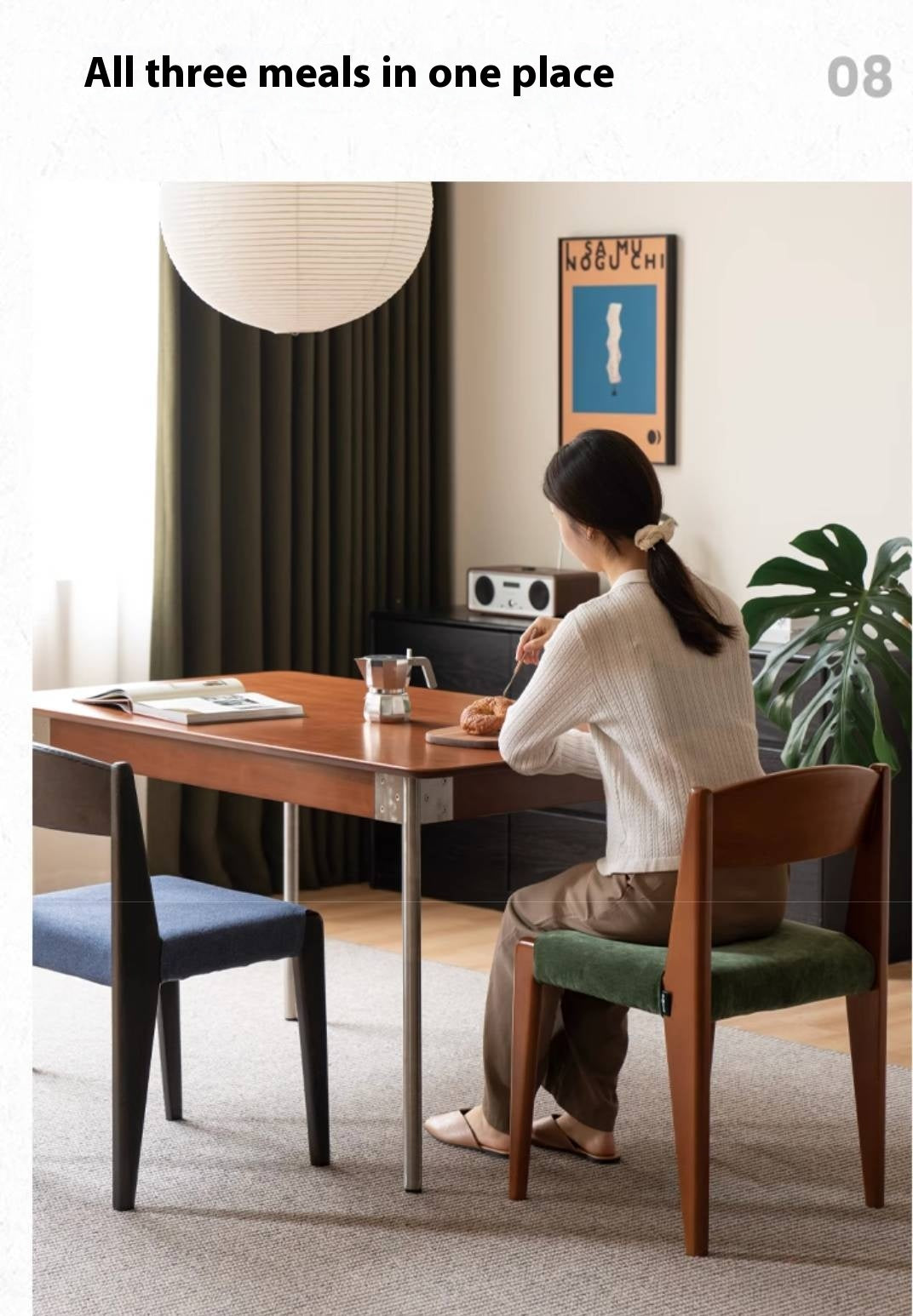 Set 4 pcs Beech, Oak Solid Wood Retro Style Dining Chair.