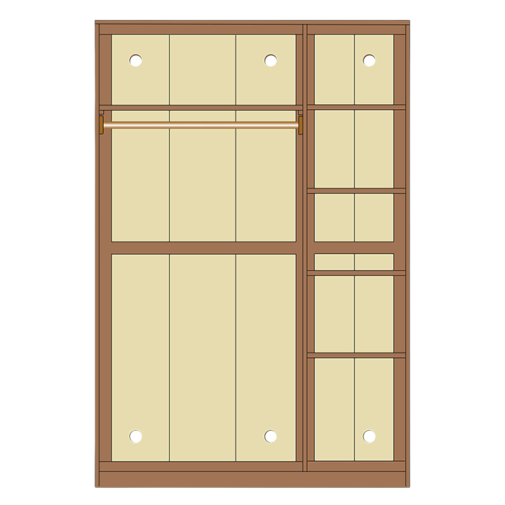 Oak Solid Wood Narrow Wardrobe.
