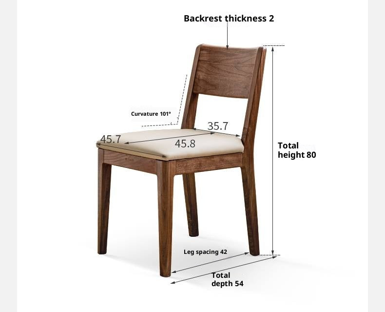 Set 4 pcs Black Walnut, Oak, Solid Rubberwood Dining Soft Chair