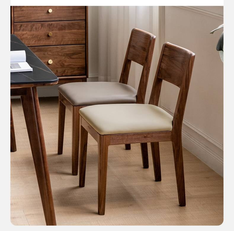 Set 4 pcs Black Walnut, Oak, Solid Rubberwood Dining Soft Chair