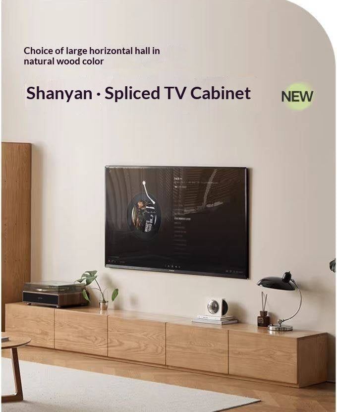 Ash Solid Wood TV Cabinet Modern Simple Floor Cabinet.