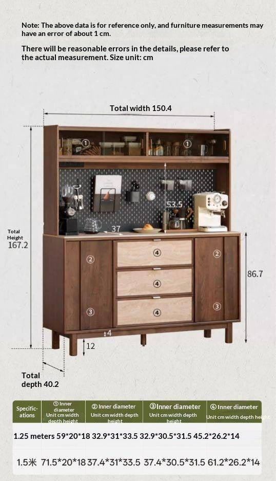 Black Walnut Solid Wood Ancient Style Buffet Cabinet