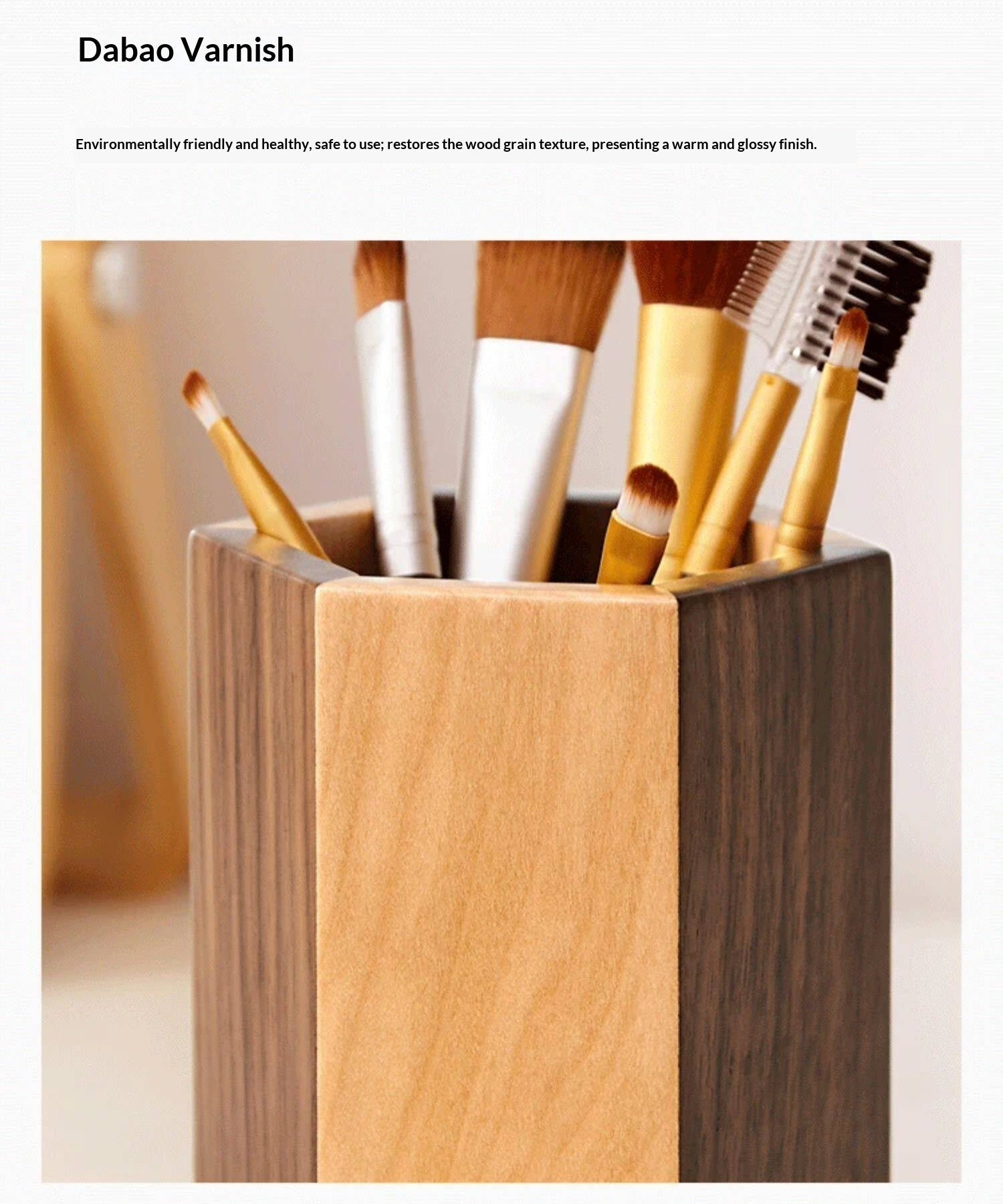 Black Walnut, Maple Solid Wood Rotating Pen Holder