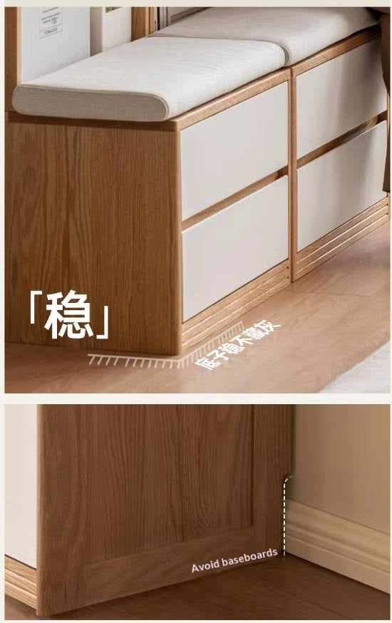 Oak Solid Wood Cream Style Bookcase