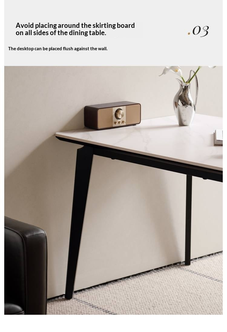 Solid Rubberwood Modern Minimalist Rock Board Dining Table