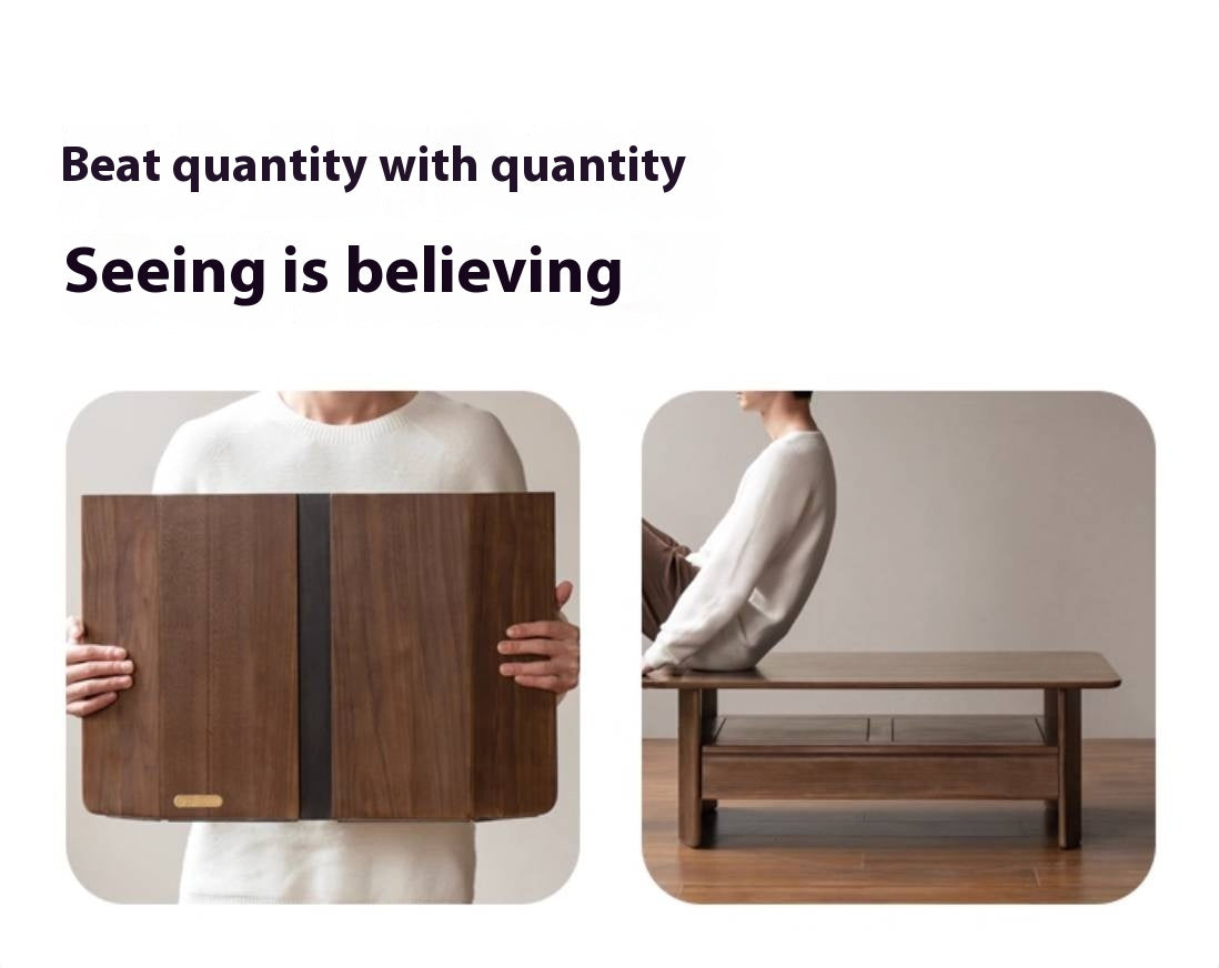 Black Walnut Solid Wood Rock Plate Coffee Table