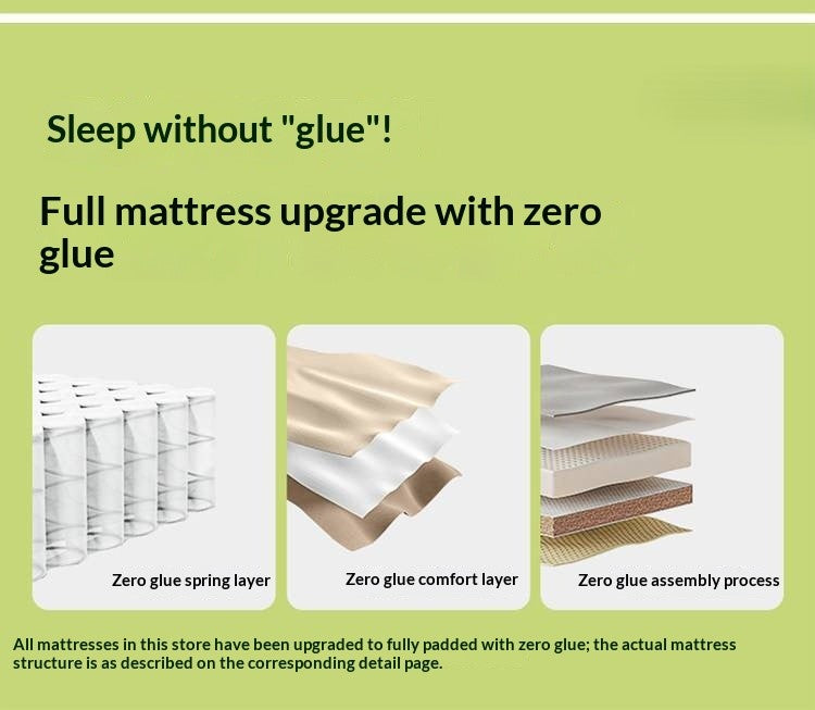 Zero-Glue Bedroom Mattress — Natural Anti-Mite, Breathable, Spring Back Support, Firm Support Mattress