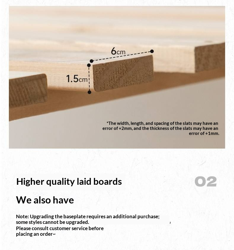 Rubberwood Solid Wood Bed — Modern Minimalist Large Slab Black Floating Bed