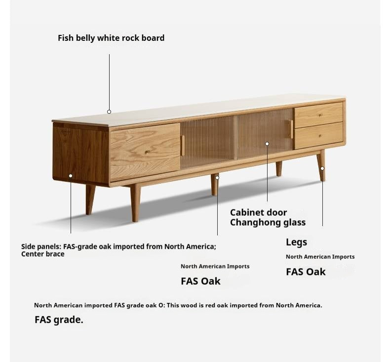 Oak Solid Wood Modern TV Cabinet
