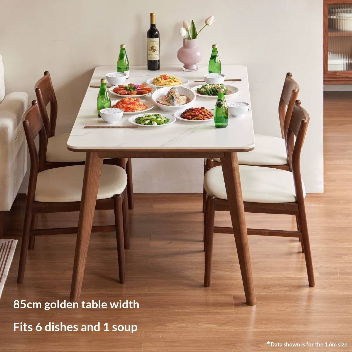 Ash, Black Walnut Solid Wood Slate Dining Table