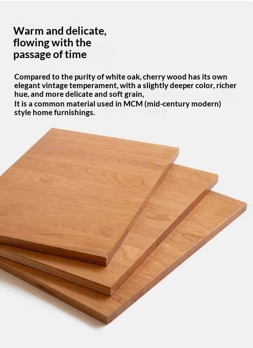 Cherry Solid Wood Floor-Standing Bookcase with Modern Shelving