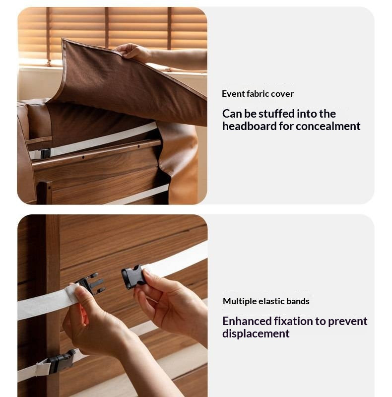 Soft Leather Headboard with Large Cushioned Backrest