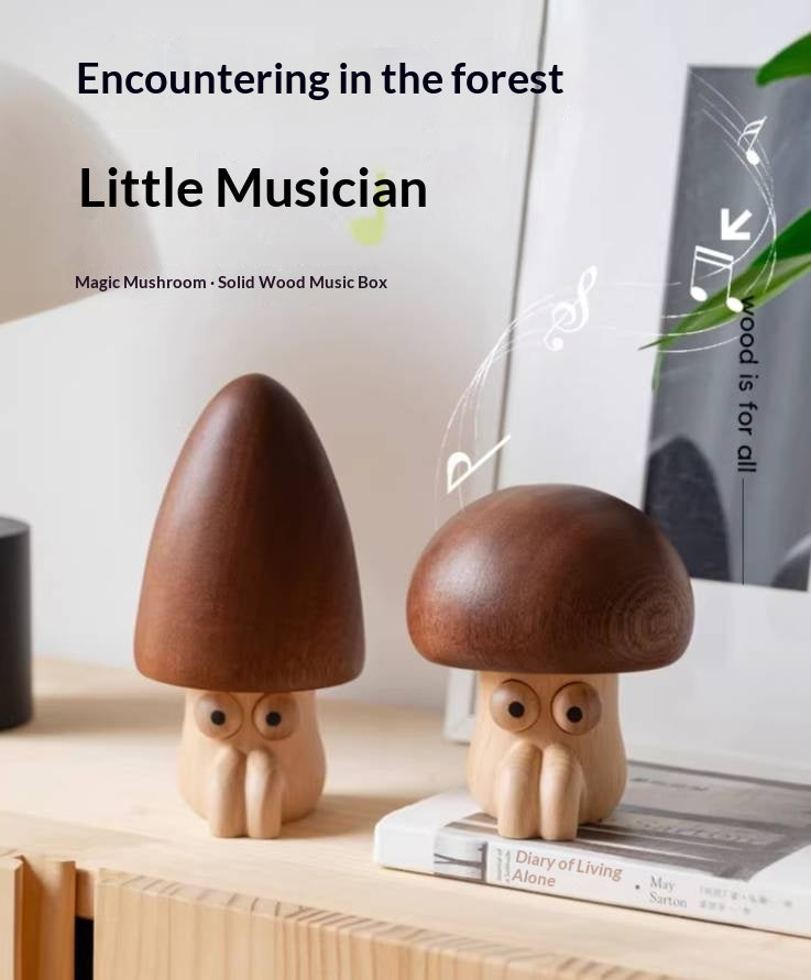 Beech Solid Wood Magic Mushroom Music Box