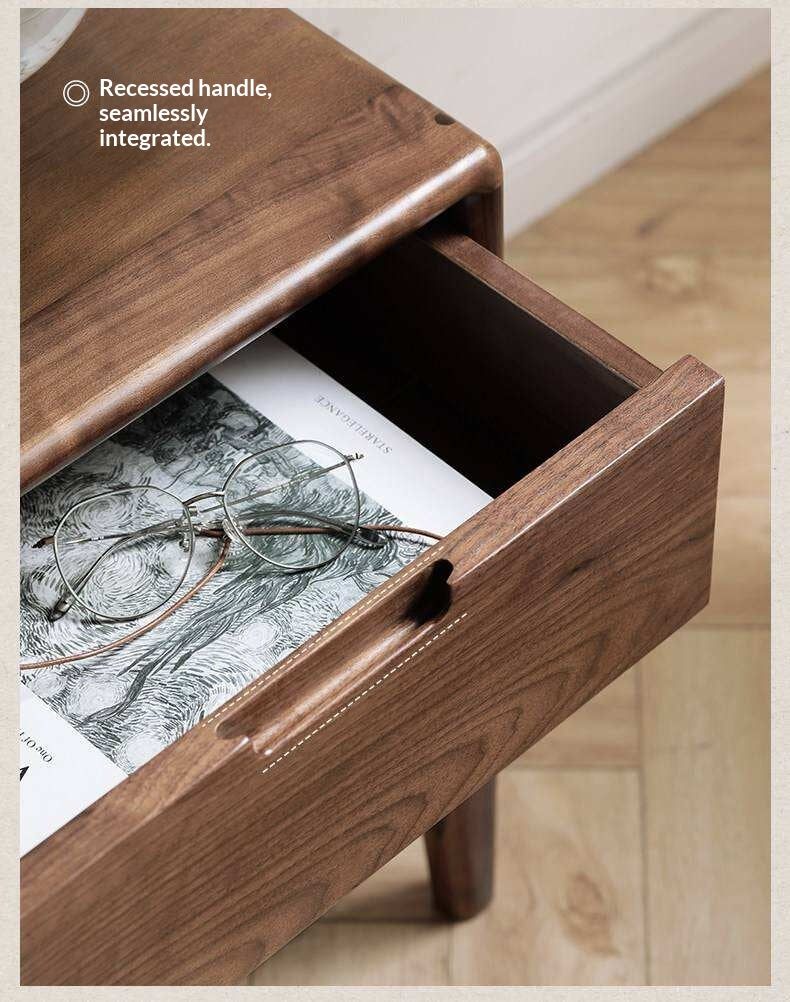 Black Walnut, Ash Solid Wood Nordic Modern Nightstand