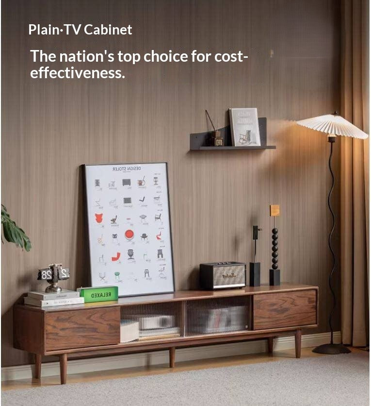 Oak Solid Wood Modern Simple Floor TV Cabinet.