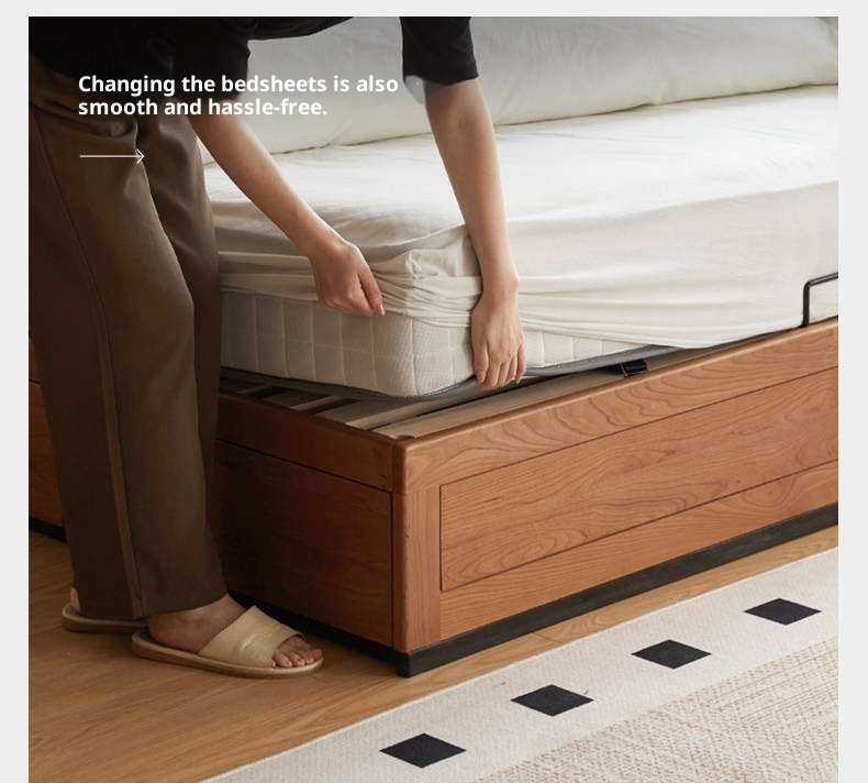 Cherry Solid Wood Box Bed Vintage Style