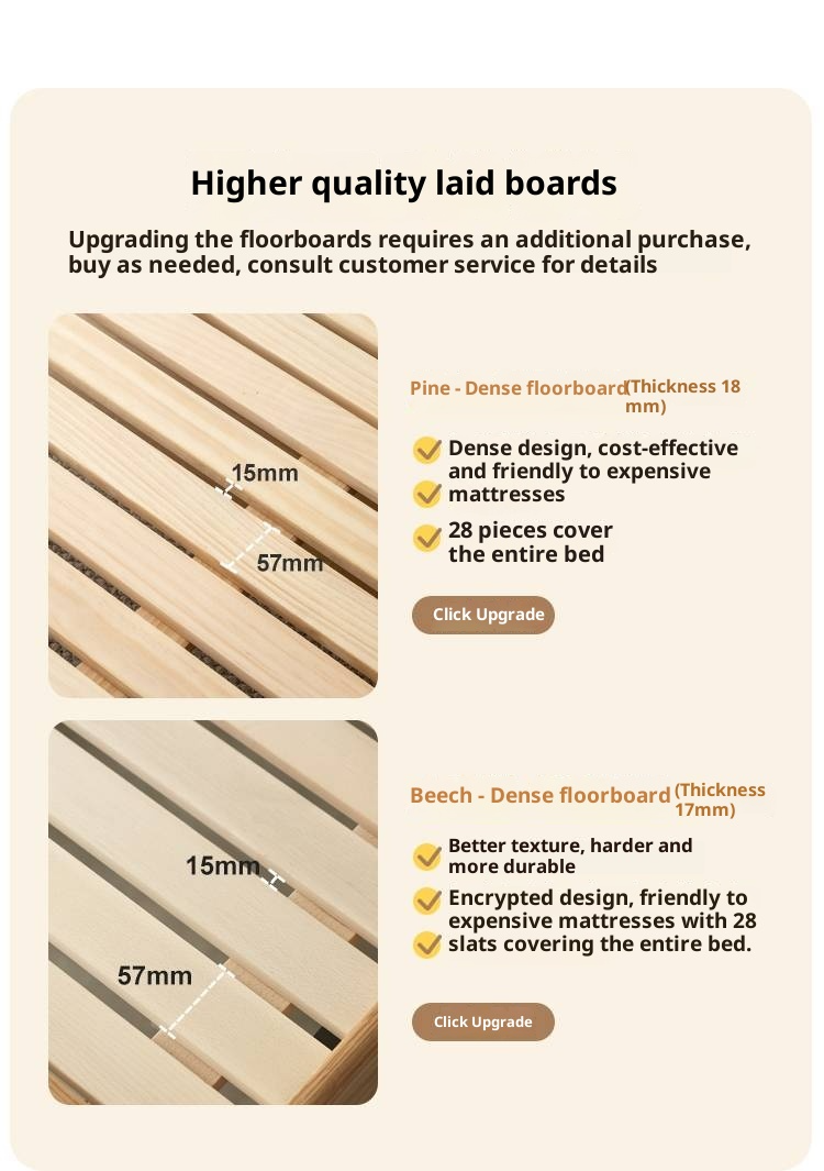 Beech Solid Wood Children's Modern Simple Single Bed
