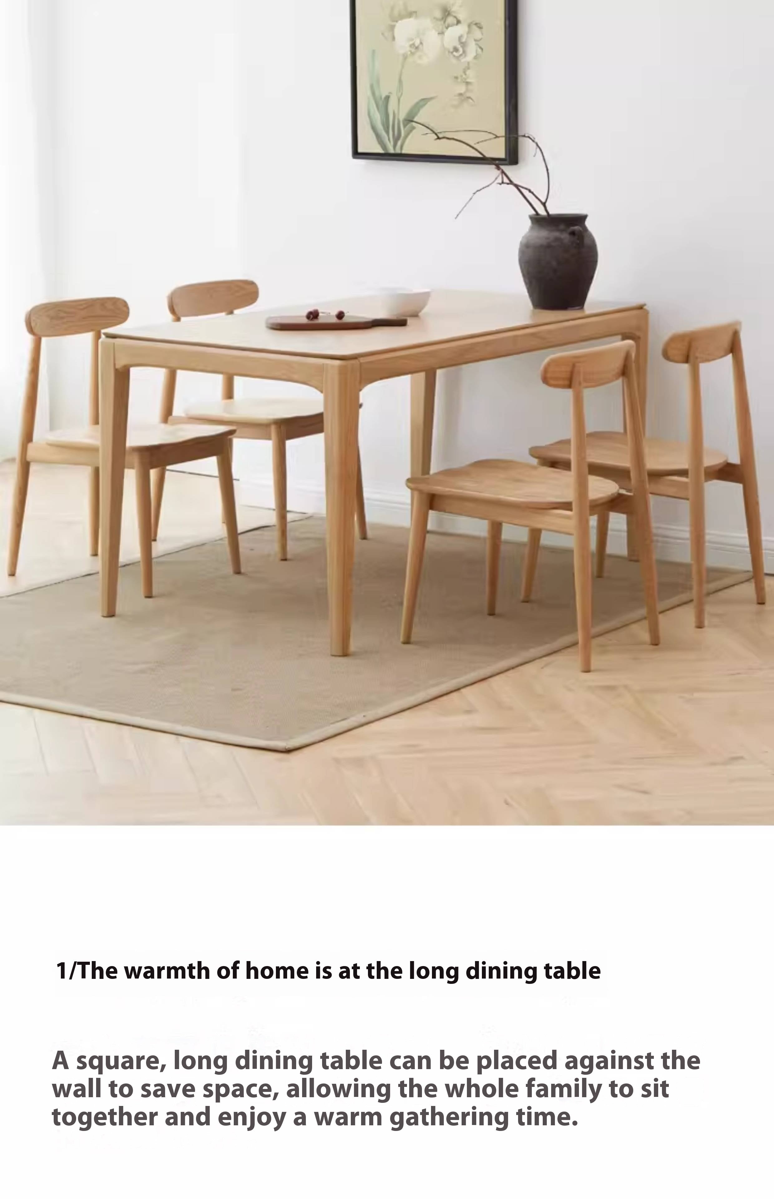 Ash Solid Wood Rectangular Modern Dining Table
