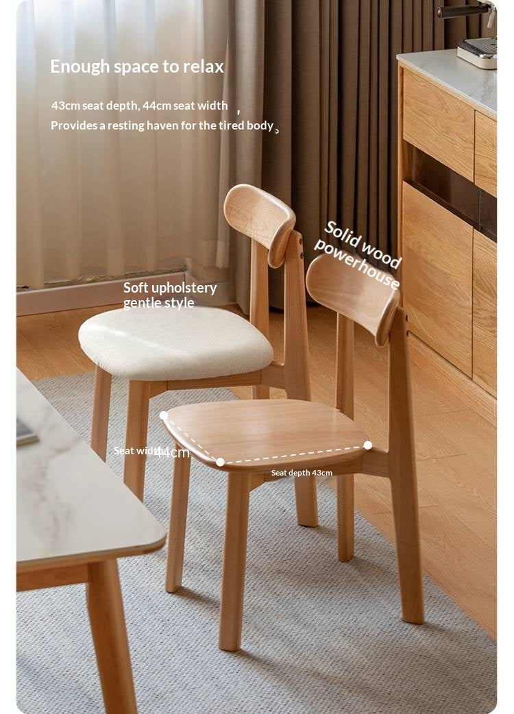 Beech, Oak Solid Wood Modern Dining Chairs