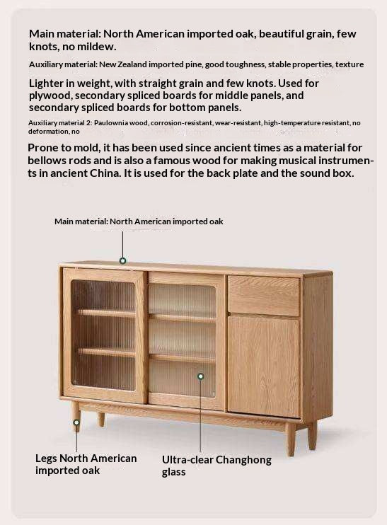 Oak Solid Wood Ultra-Thin Sideboard