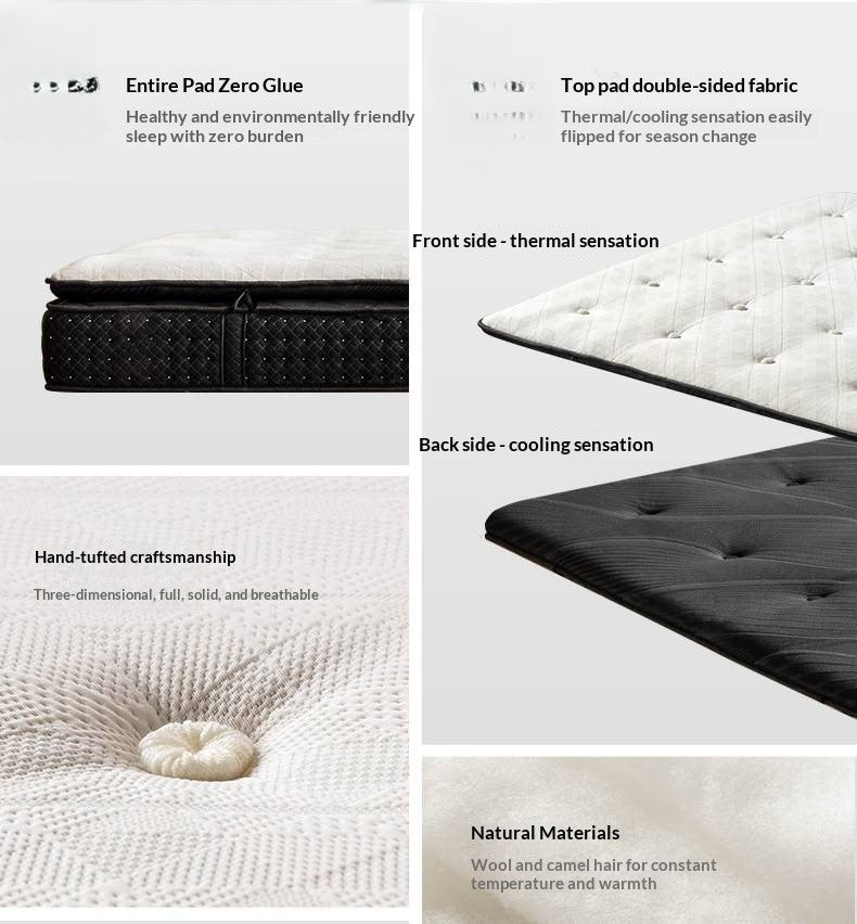 Premium Zero-Glue Hybrid Mattress, 11.4" with Dual-Layer Pocket Coil System, Medium Firm Support (H3)