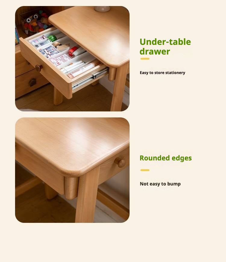 Beech Solid Wood Children's Study Writing Desk.