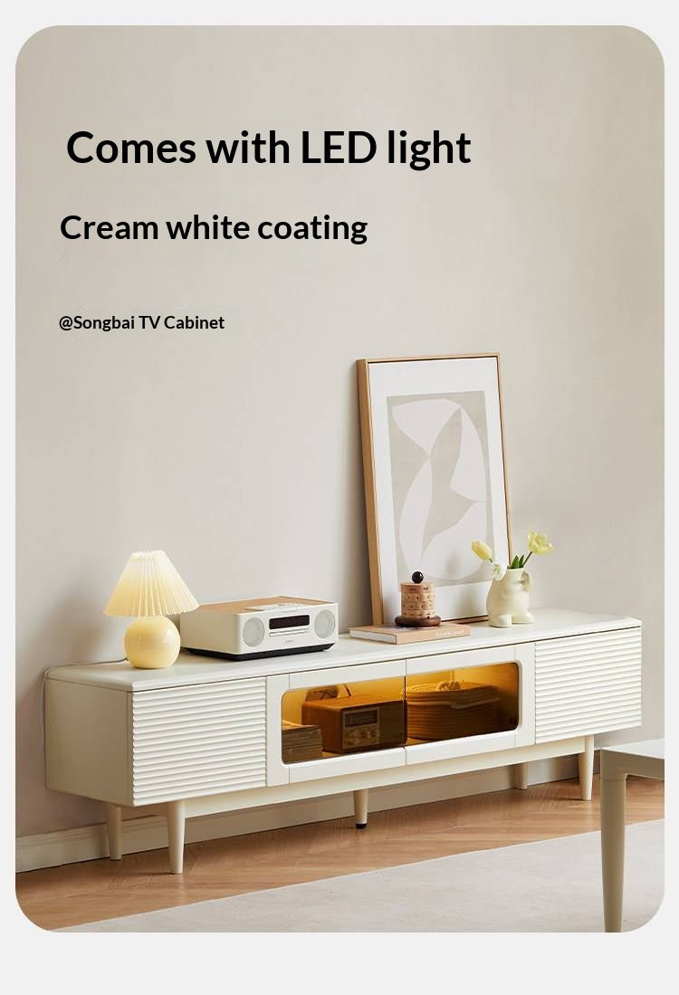 Pine, Cherry Solid Wood TV Cabinet, Rock Board.