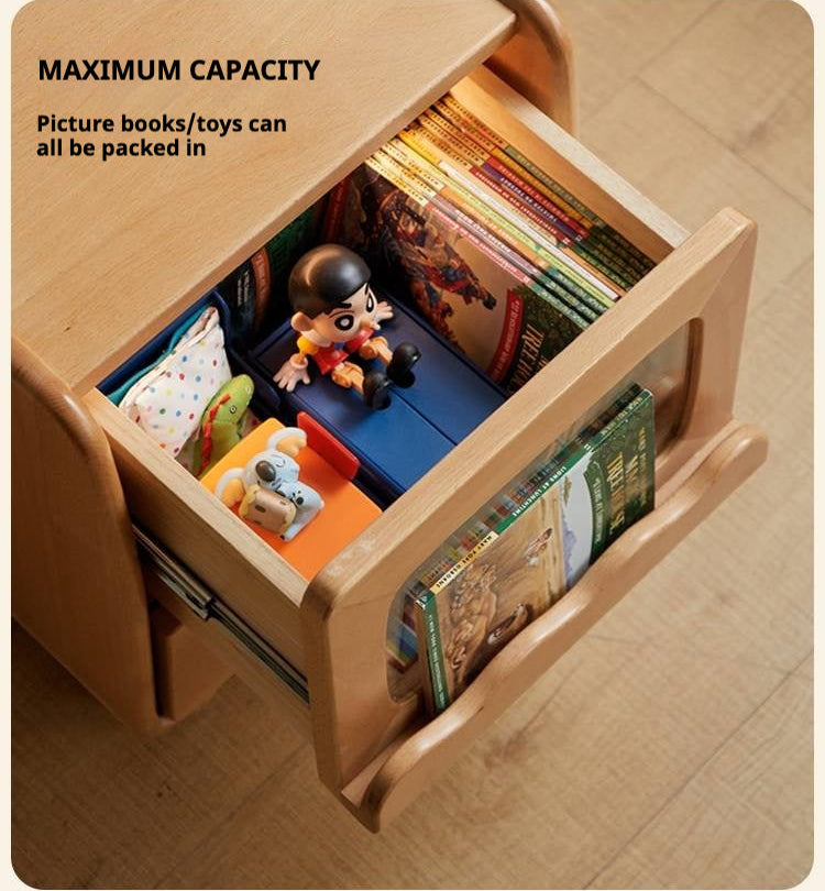 Beech, Poplar Solid Wood Kids Nightstand.