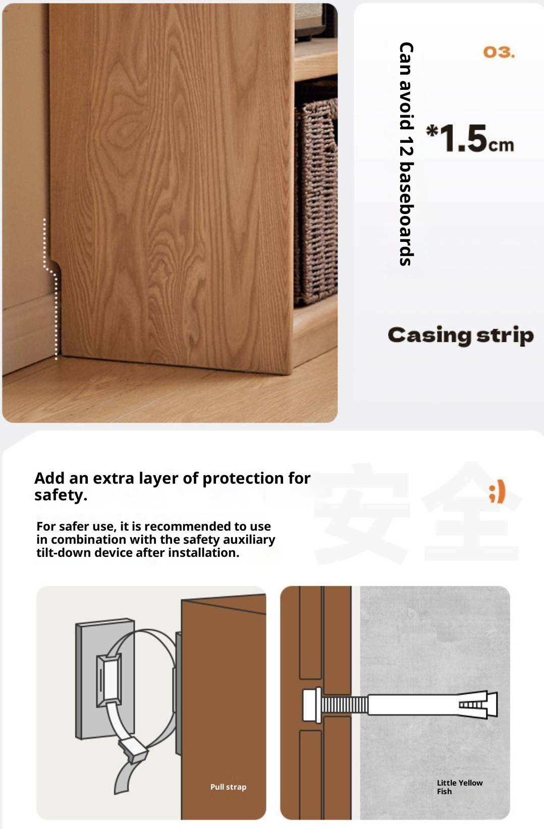 Oak Solid Wood Display Bookcase with Wall-Mounted Option and Storage Cabinet