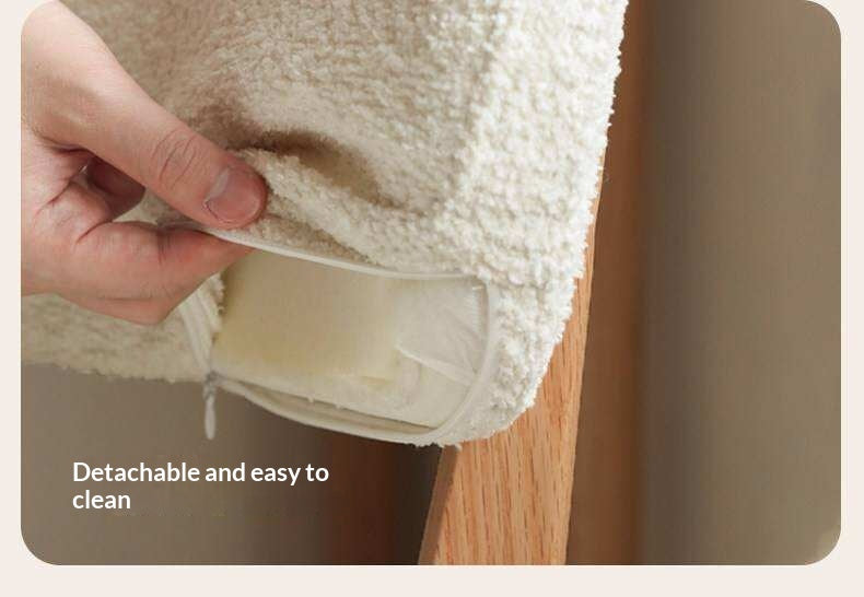 Oak Solid Wood Modern Velvet Soft Makeup Stool