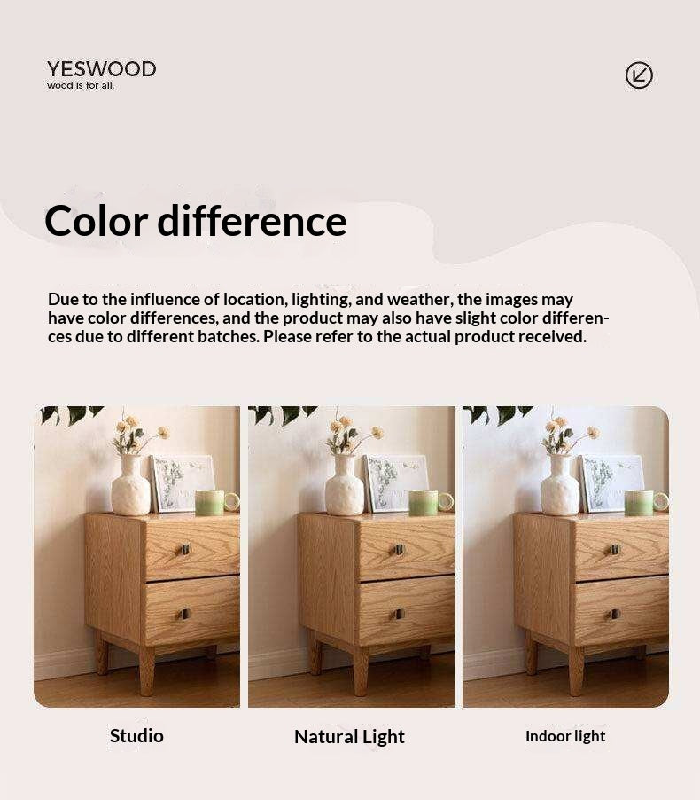 Oak Solid Wood Modern Minimalist Nightstand