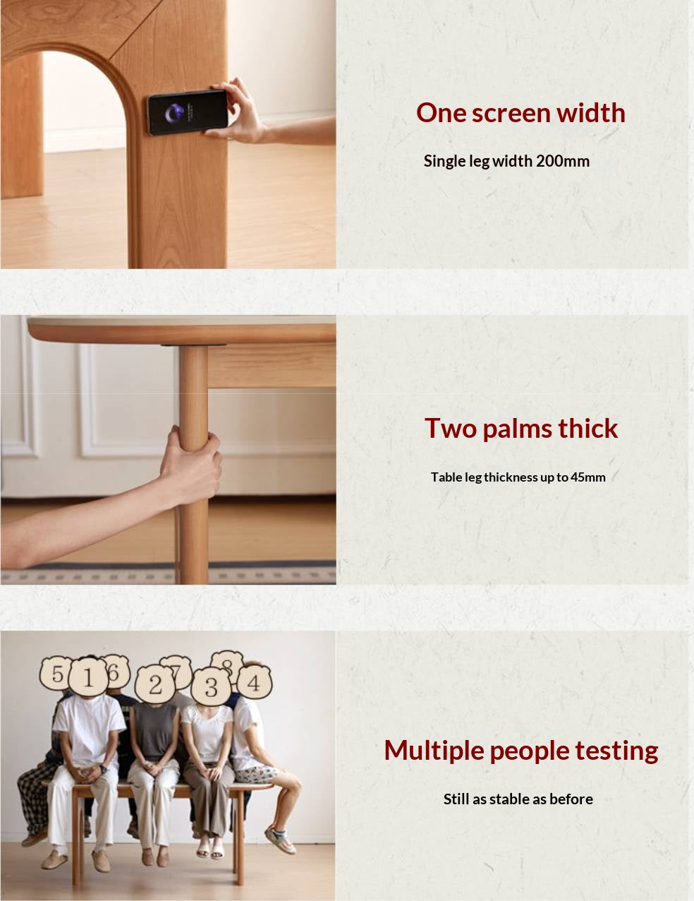 Cherry Solid Wood French Retro Style Slab Dining Table