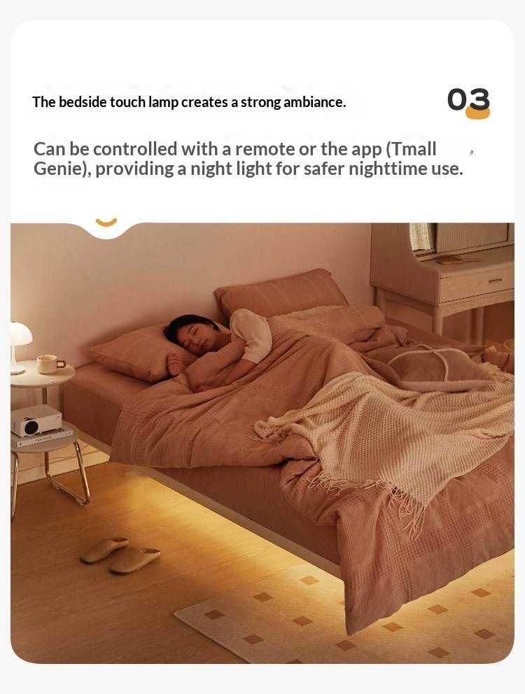 Pine Solid Wood Platform Bed, Headboard-Free Bed, Floor-Standing Floating Bed