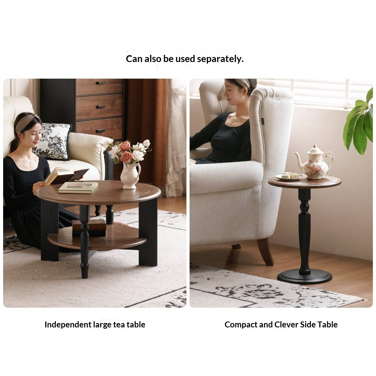 Black Walnut Solid Wood American Retro Coffee Table