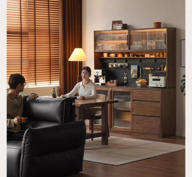 Sandalwood Solid Wood Rock Board Modern Sideboard
