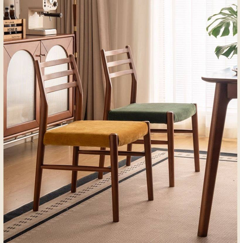 Set 4 pcs Beech Solid Wood Retro Style Dining Chair
